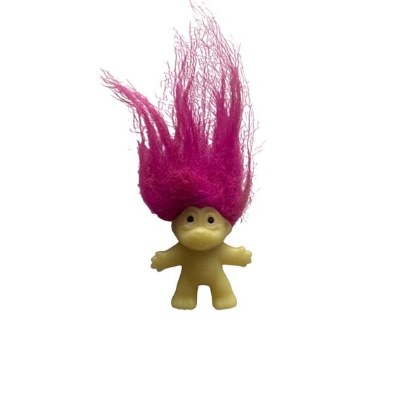 Russ Berrie Purple Hair Troll Pencil Topper 1.5 in Tall - Picture 1 of 2